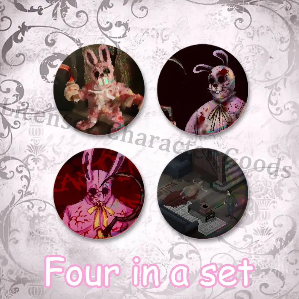 M-Murder H-House Easter Ripper 25mm Badge 4-Piece Set Mini Pill Baji Kawaii Collectibles Creative Button Pin for Ita-Bag