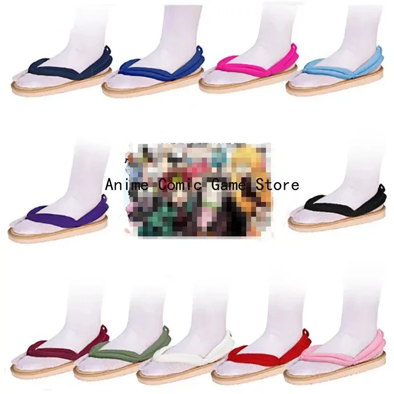 Wat99 Kamado Tanjirō Nezuko Agatsuma Zenitsu Kanroji Mitsuri Tokitou Muichirou Cosplay Shoes Kimono Flip-flops Geta S 2025 New