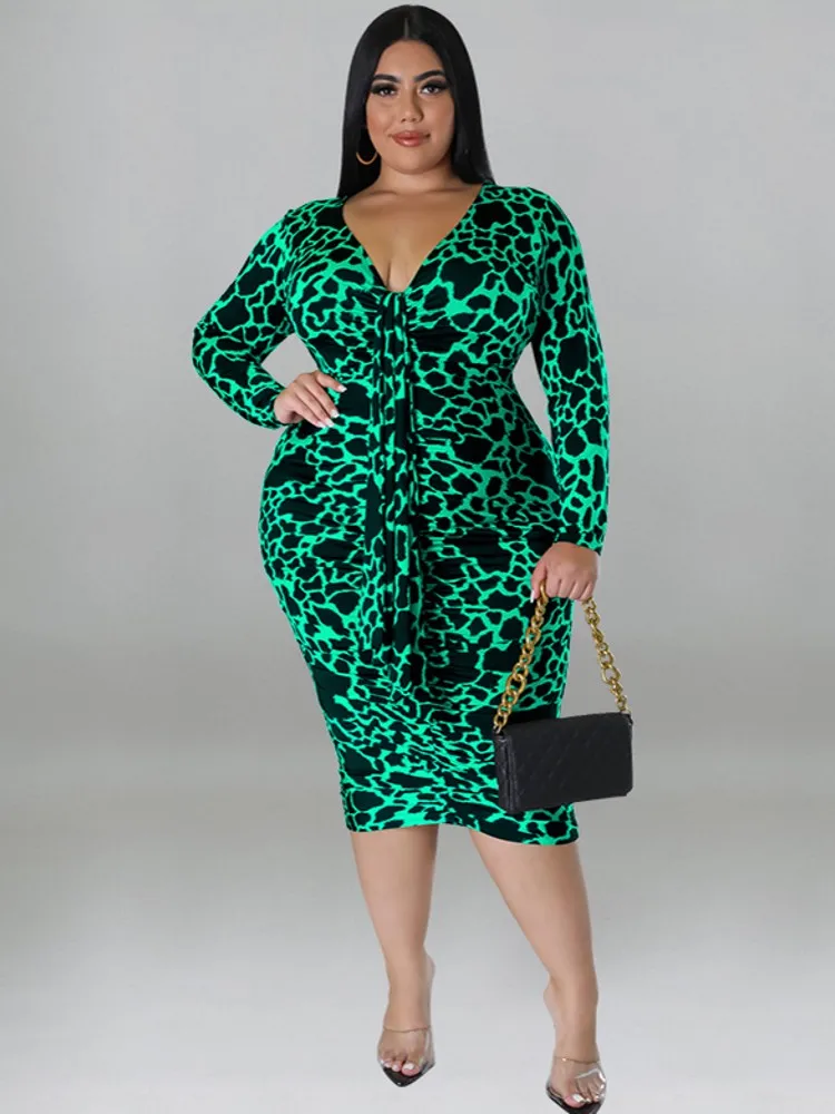 

XL-5XL Plus Size Clothes Dresses Women Robes Spring Summer Long Sleeve Street Style Casual 3XL 4XL Big Size Midi Dress Oversized