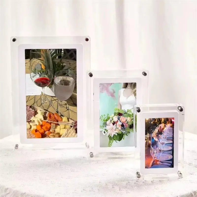 7 Inch Acrylic Digital Photo Frame, Built-in 1500mAh Battery, 8GB Storage, Auto Rotate Display