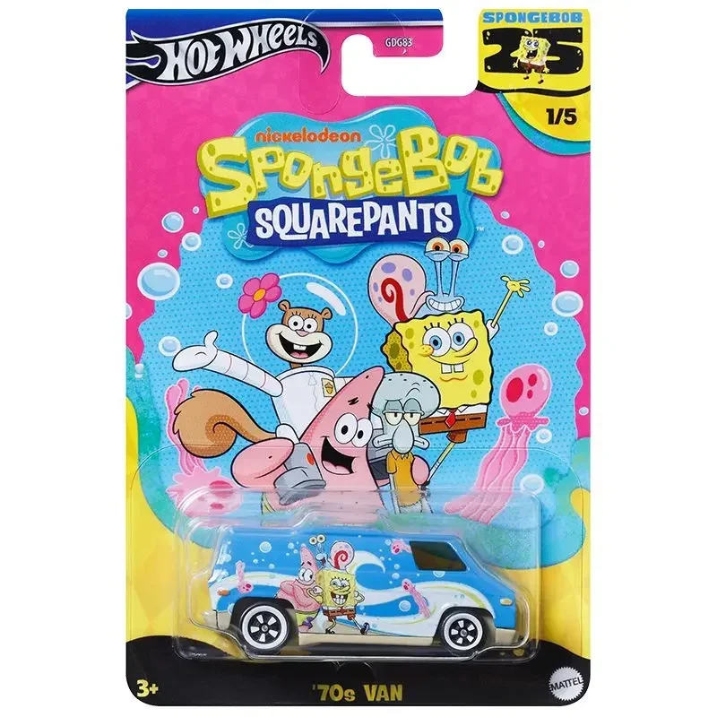 Original Hot Wheels Car SpongeBob SquarePants Toys for Boys 1/64 Diecast Van Pony-up Quick Delivery Second Wind Straight Pipes