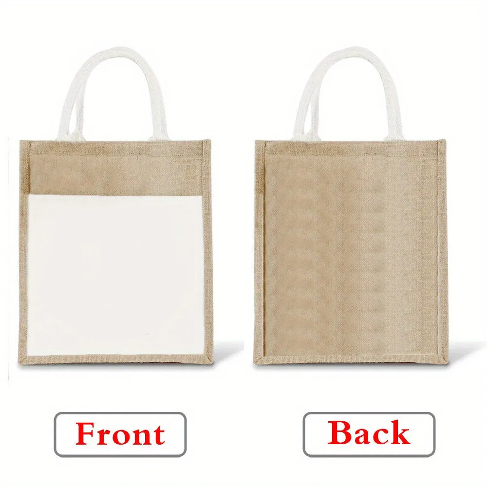 Customizable Name Reusable Large Capacity Shopping Bag Grocery Bag Environmentally Friendly Jute Shopping Bag