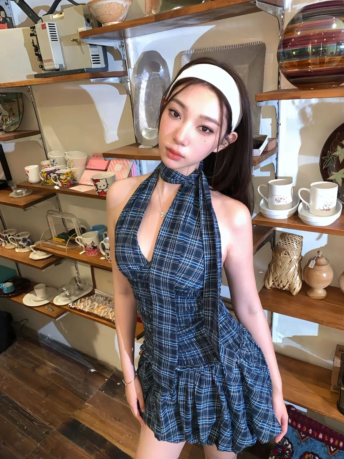 Y2K 90s Korean Harajuku Two-piece Set High Waist A-line Mini Skirt and Crop Top Sweet Blue Kawaii Grunge Summer Outfit 2025 New