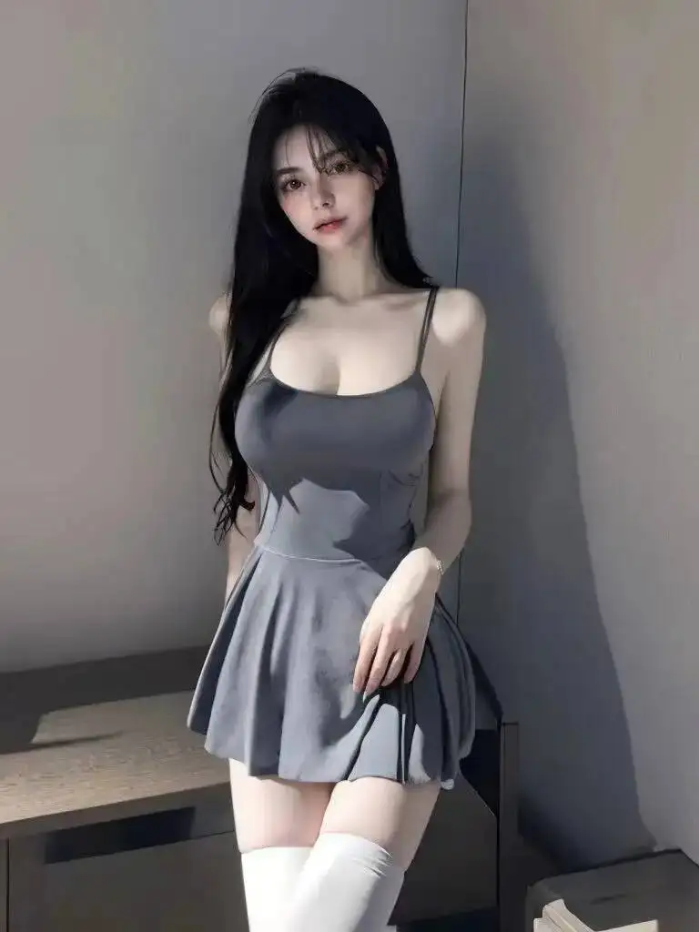 Fairy Dress Elegant Pajama Women Sexy Women Autumn 2024 New With Chest Cushion Lace Gray Simple Fashion Korean Tops 2P5H