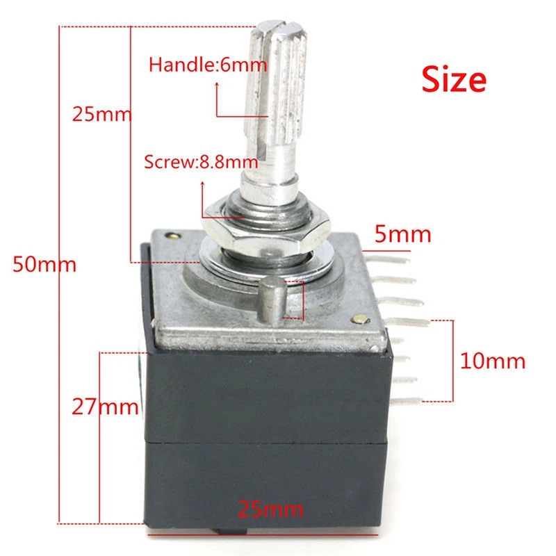 1Pc High Performance Potentiometer 250K Log Alps Audio Amp Volume Control Pot Stereo w Loudness