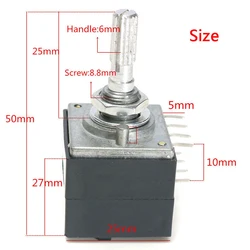 1Pc High Performance Potentiometer 250K Log Alps Audio Amp Volume Control Pot Stereo w Loudness