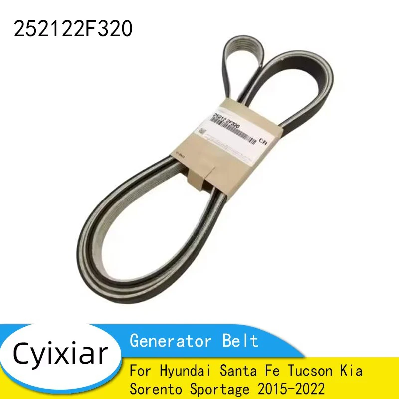 

252122F320 New Generator Belt For Hyundai Santa Fe Tucson Kia Sorento Sportage 2015-2022 25212-2F320