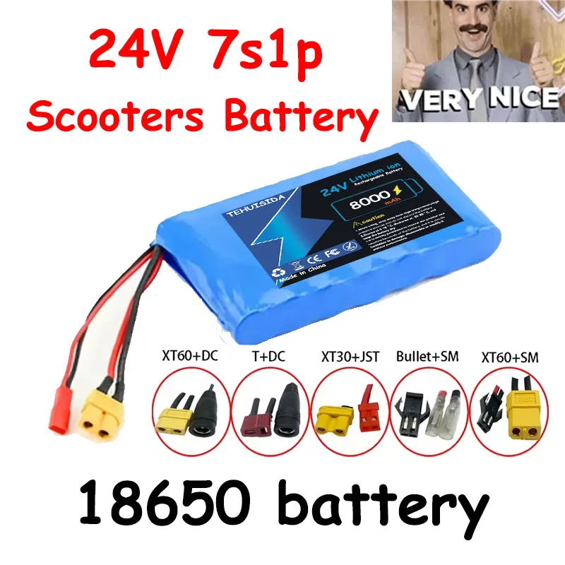 

24V Scooters Battery 7S1P 8000mAh Lithium-ion Battery Pack for Small Electric Unicycles Scooters Toys Built-in 18650 Battery
