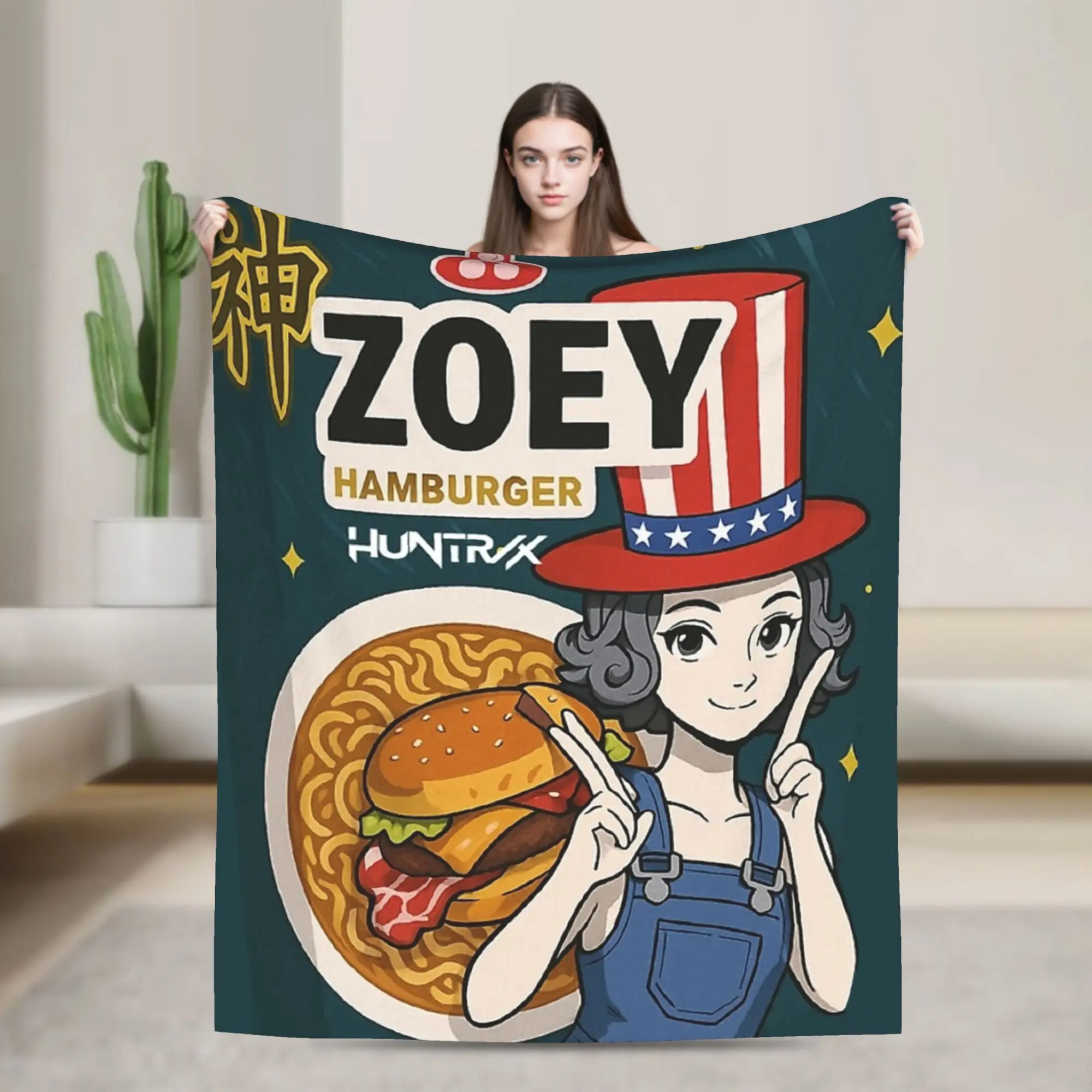 

Фланелевые пледы Zoey Ramen со вкусом KPop, одеяла для охотников на демонов для домашнего дивана, мягкие постельные принадлежности, пледы
