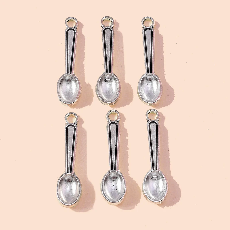Leslie 20 Stück 20*23mm Metall-Legierung Niedliche Löffel-Anhänger DIY Schmuckherstellung für Halsketten, Armbänder, Ohrringe – Detail 5