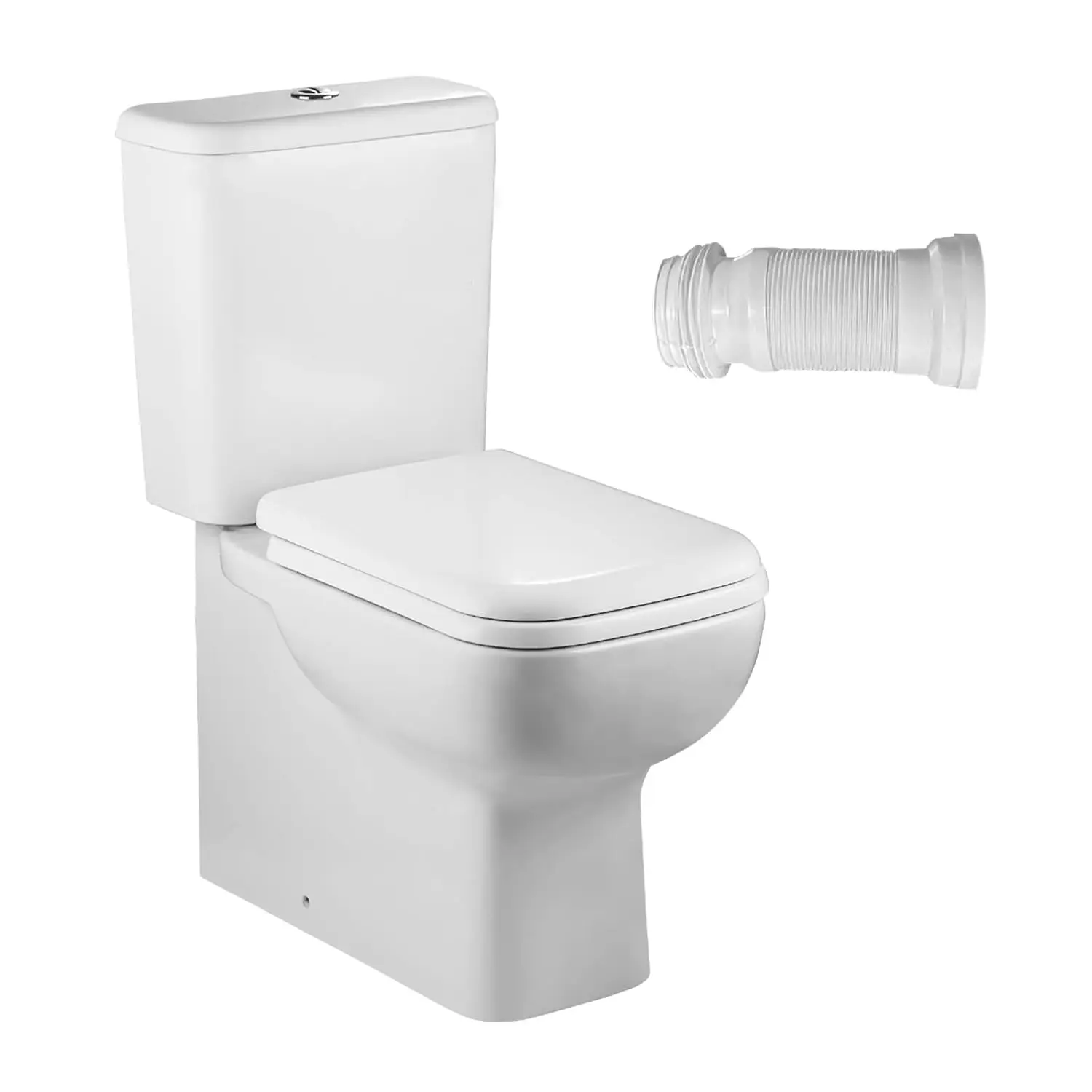 

WZ5813 Rear Outlet Toilet Two Piece Square Design with Dual Flush 1.1/1.6 GPF P Trap Wall Discharge for Bathroom,, Customized