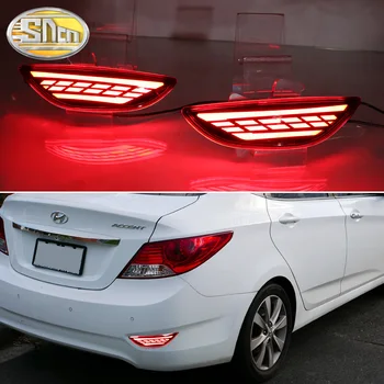 3-in-1 functions LED reflector lamp rear fog lamp bumper brake light turn signal for Hyundai Accent Sedan 2012 - 2016 Solaris