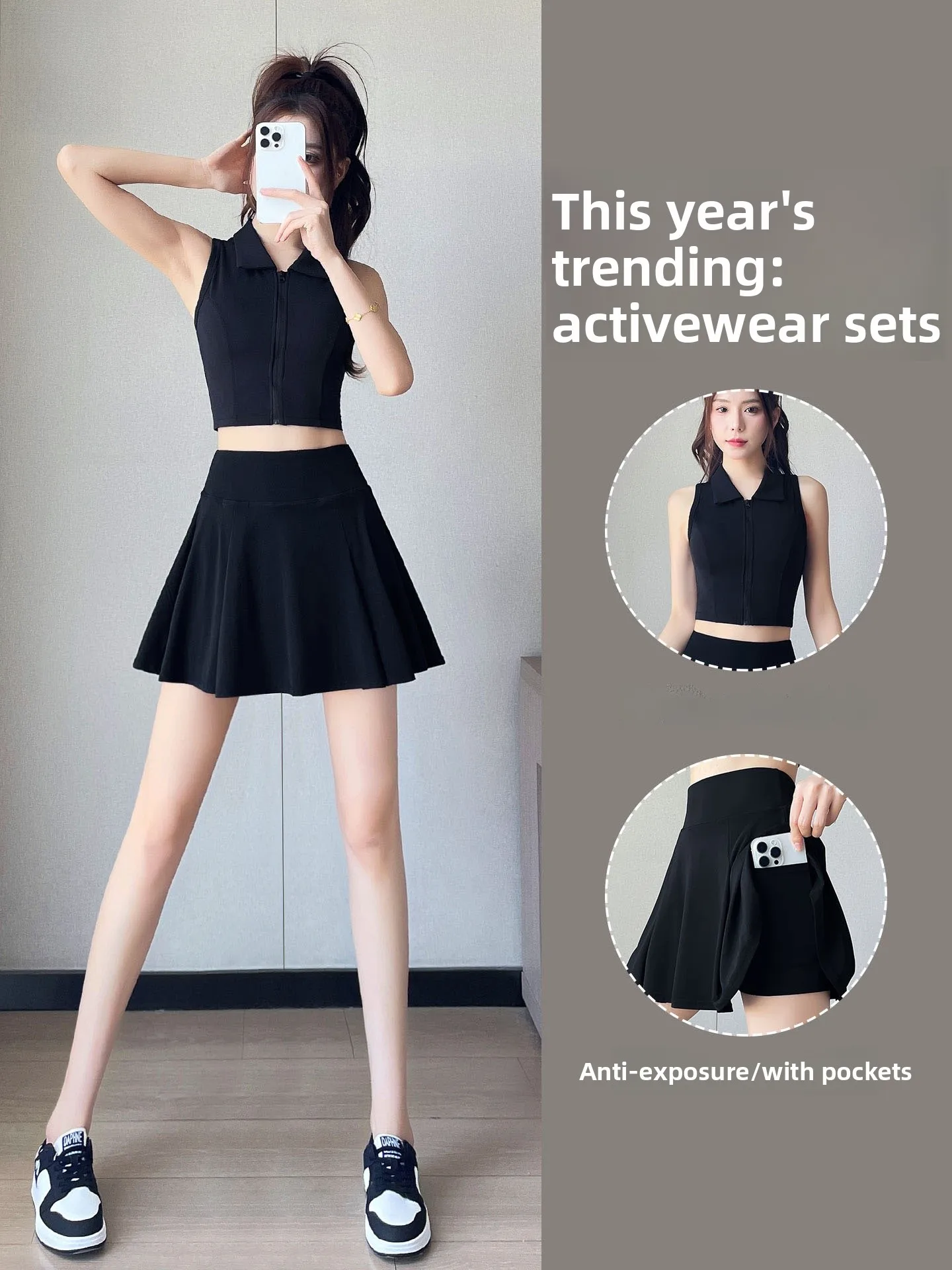 

Потрясающий женский теннисный костюм для фитнеса, юбка Qui Dry ort, спортивный комплект, жилет irt, лето 202, Новое поступление, повседневный спортивный комплект...