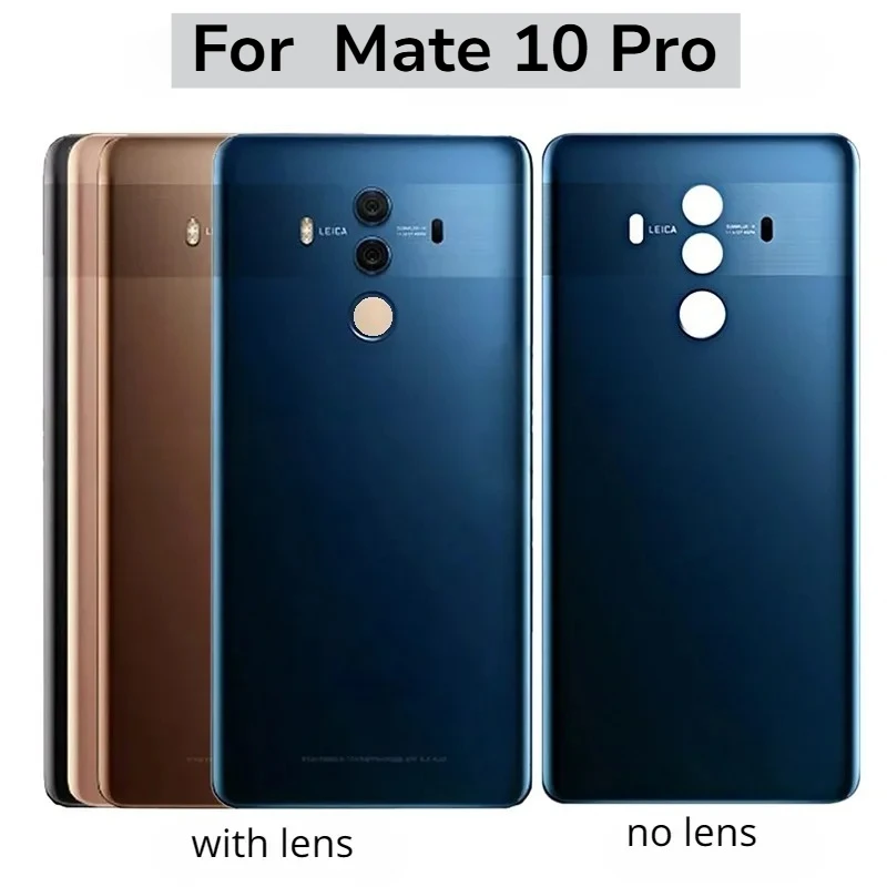New Back Glass For Huawei Mate 10 Pro Back Battery Cover Rear Door Housing Case Panel Replacement with Camera lens