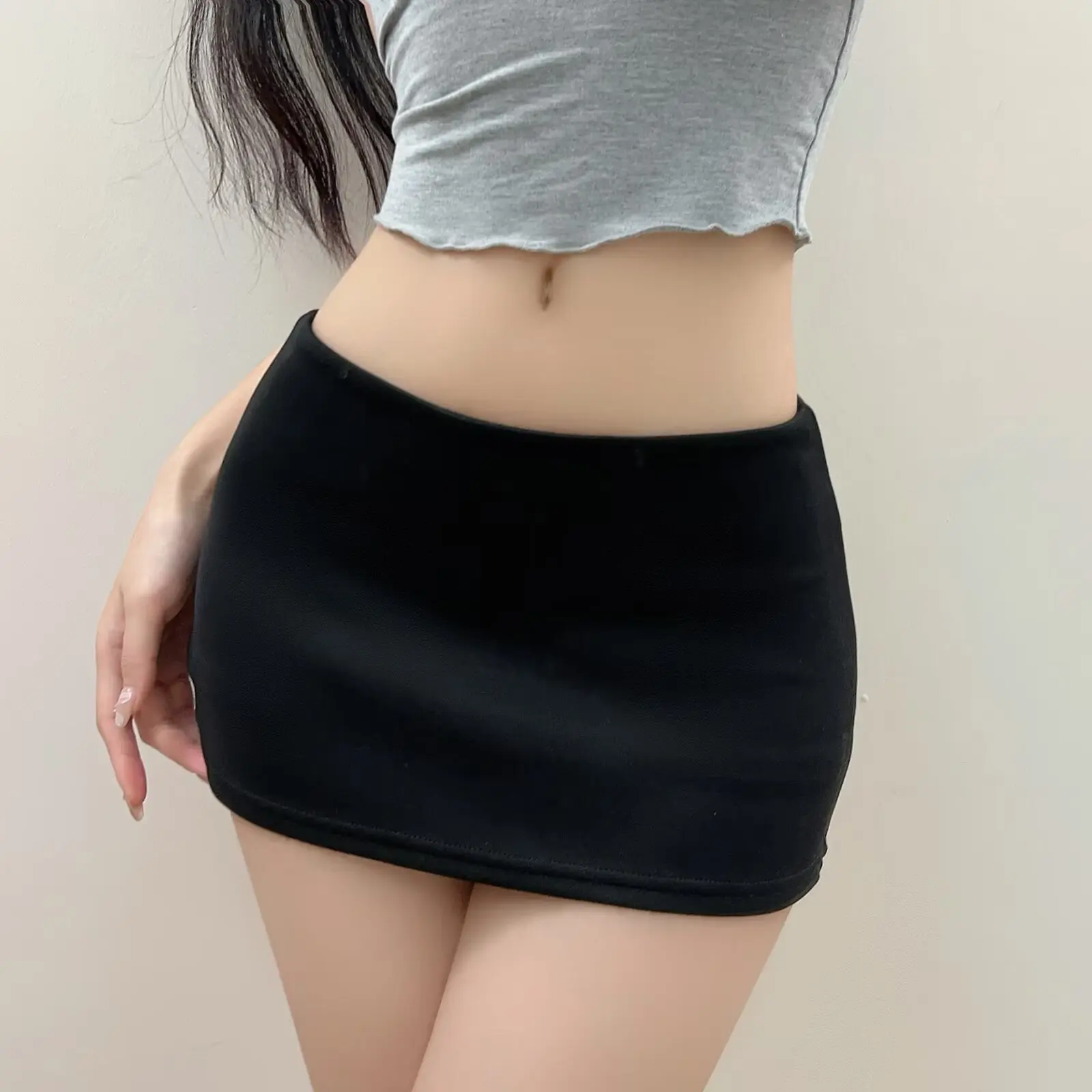 Black Mini Skirts For Woman 2024 Summer Clothes Cute Pencil Skirt Korean Knit Skirts Y2k Bottoms Micro Skirts Kawaii Y2k Clothes