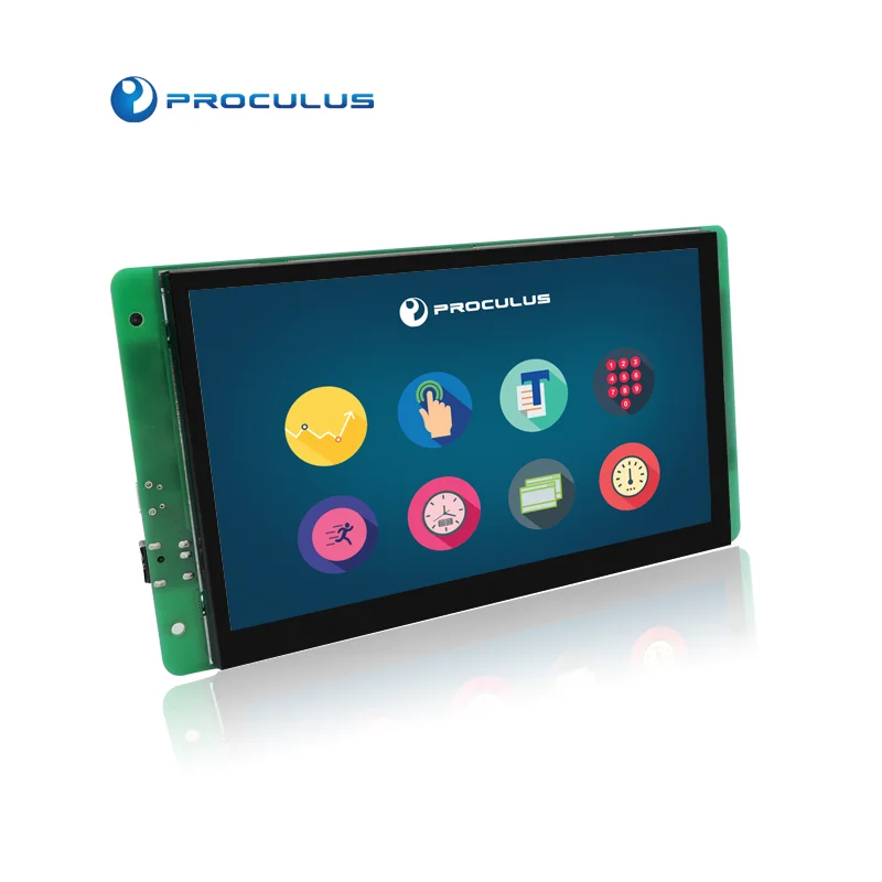 Proculus 7 Inch Uart 800*480 Display Raspberry Pi Frameless Micro Board Flexible Oled Touch Panel Tft Lcd Controller Display
