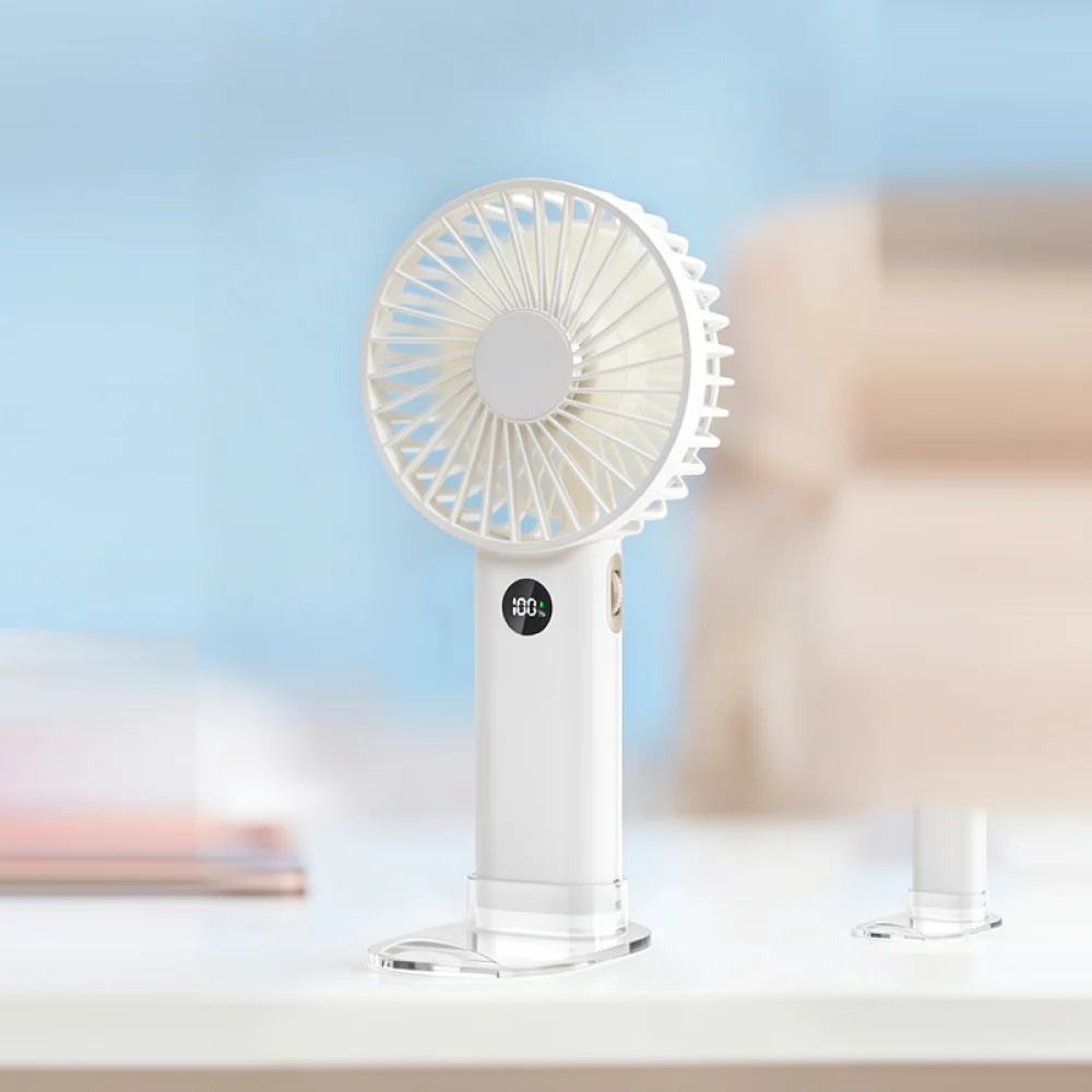 Handheld Fan USB Rechargeable Powerful Blower Mini Portable Cooler Digital Display Stepless Speed Desk Cooling For Wisec Outdoor