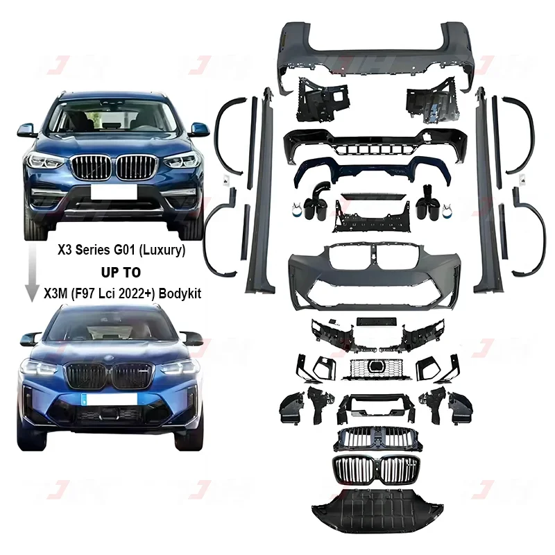 Car Luxury Bumper Accessories For Bmw X3 SUV G01 Upgrade to X3m F97 Lci 2022y Body Kit without Headlights Taillihgts