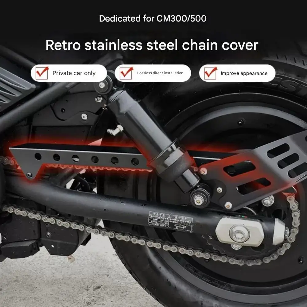 For HONDA Rebel CM300 CM500 stainless steel chain cover oil cover tooth plate chain protection cover for honda rebel cm 300 500