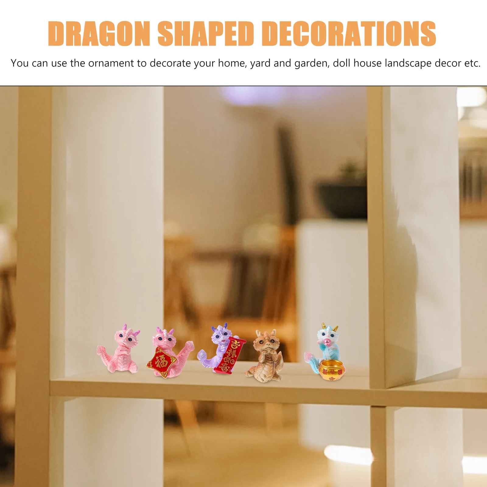 12pcs Mini Dragon Figurine Resin Year of Dragon Figurine Zodiac Dragon Decoration(Mixed Style) dragon toys