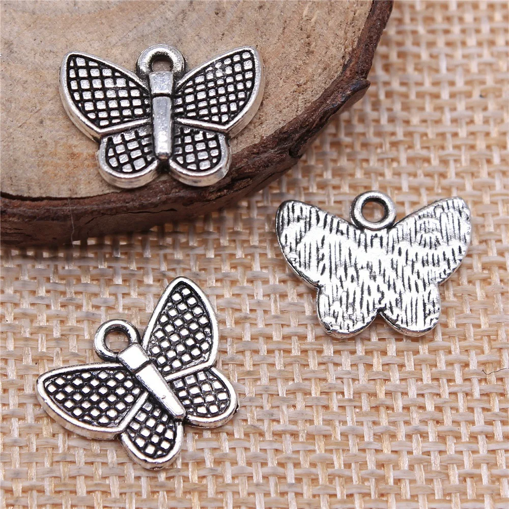 WYSIWYG 10pcs 13x17mm 2 Colors Butterfly Charms Pendant For DIY Jewelry Making Handmade Jewelry Craft Findings