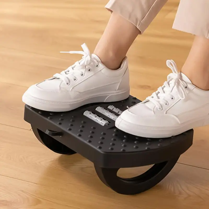 Reposapiés para debajo del escritorio, reposapiés con rodillos de masaje, reposapiés ajustable con balancín de 180 grados, taburete ergonómico para