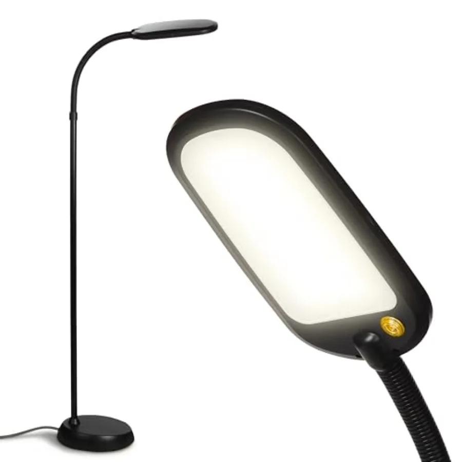

Litespan Slim LED Floor Reading Lamp - Tall with Adjustable Gooseneck, Dimmable for Living Rooms, Offices and Bedrooms