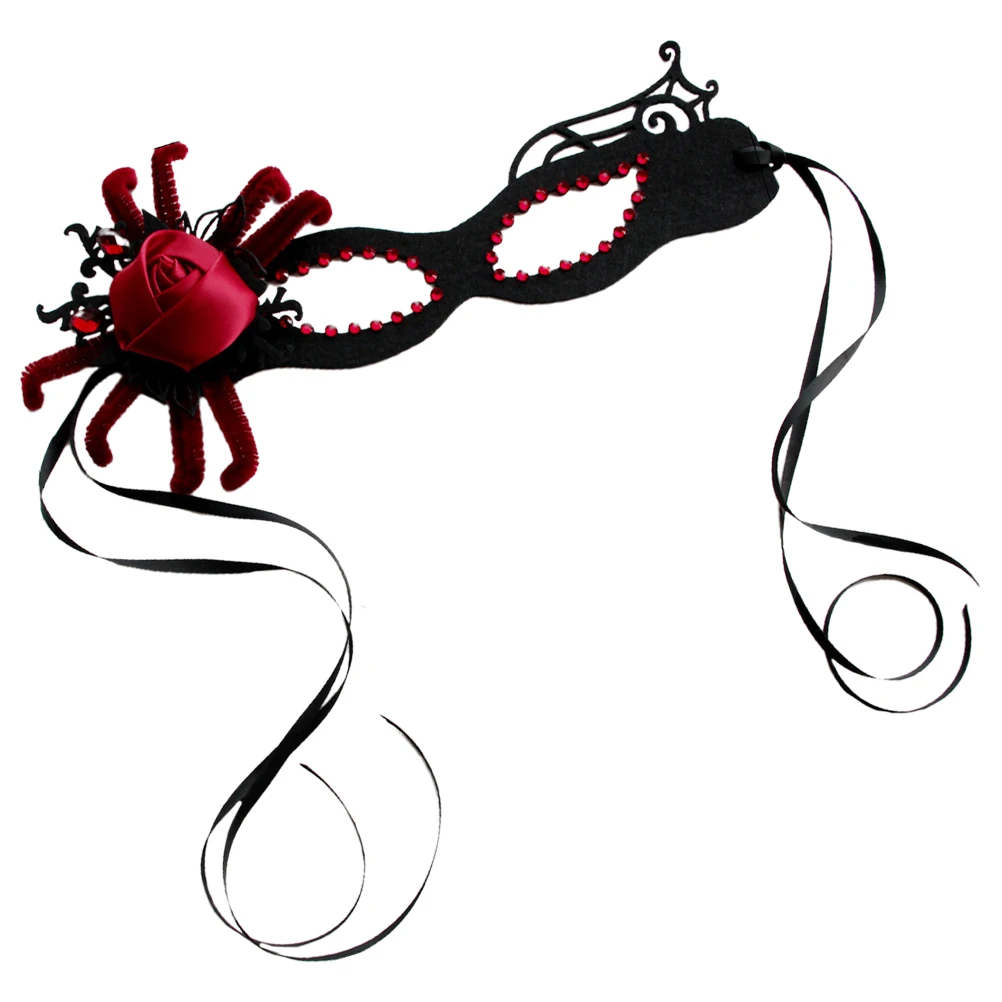 

Spider Mask Decorative Halloween Felt Cosplay Half Props Vintage Masquerade Women Party Retro