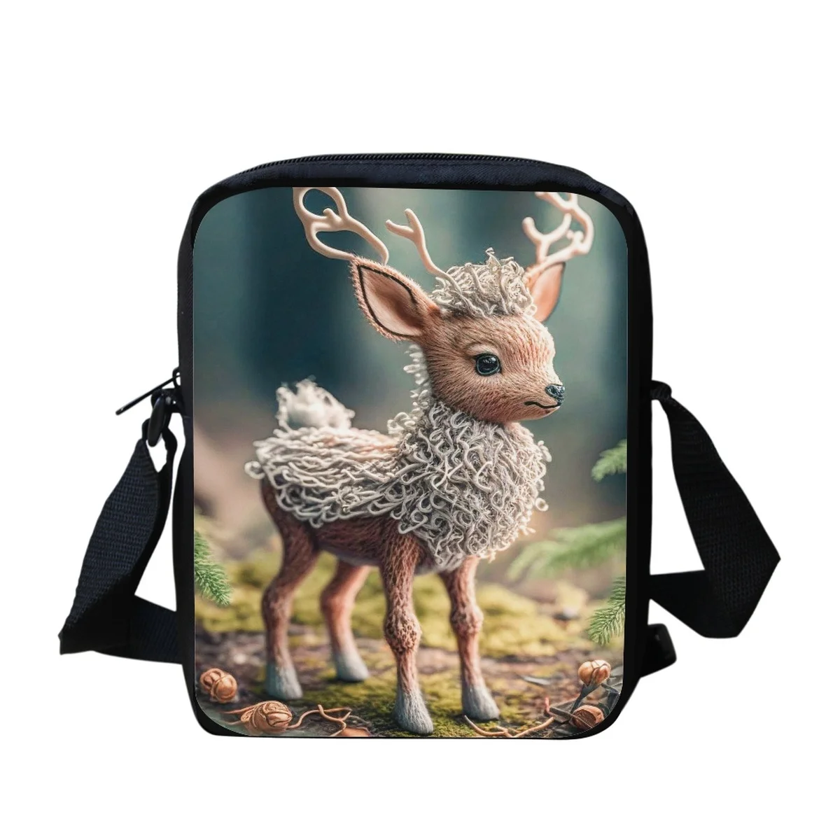 

Fashion Cute Deer Print Messenger Bag For School Man Woman Satchel Bag Teenagers Crossbody Bag 2023 New Single Shoulder Bag