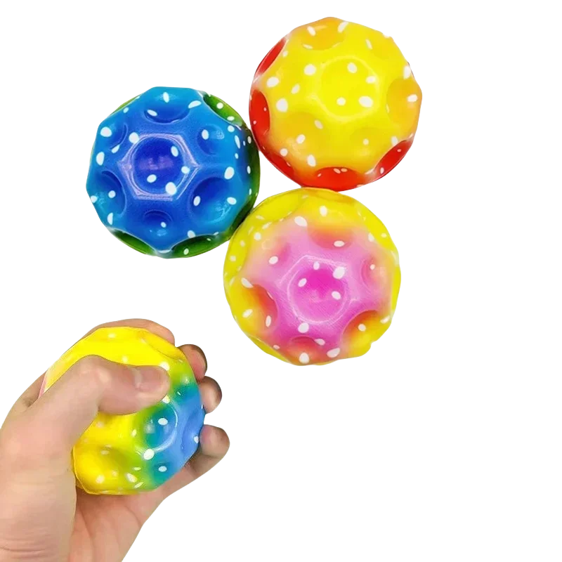 12Pcs Bouncy Balls Rubber High Bouncing Balls kids Sensory Fidget Toys Stress Relief Hole Ball Sport Training Ball Outdoor Games