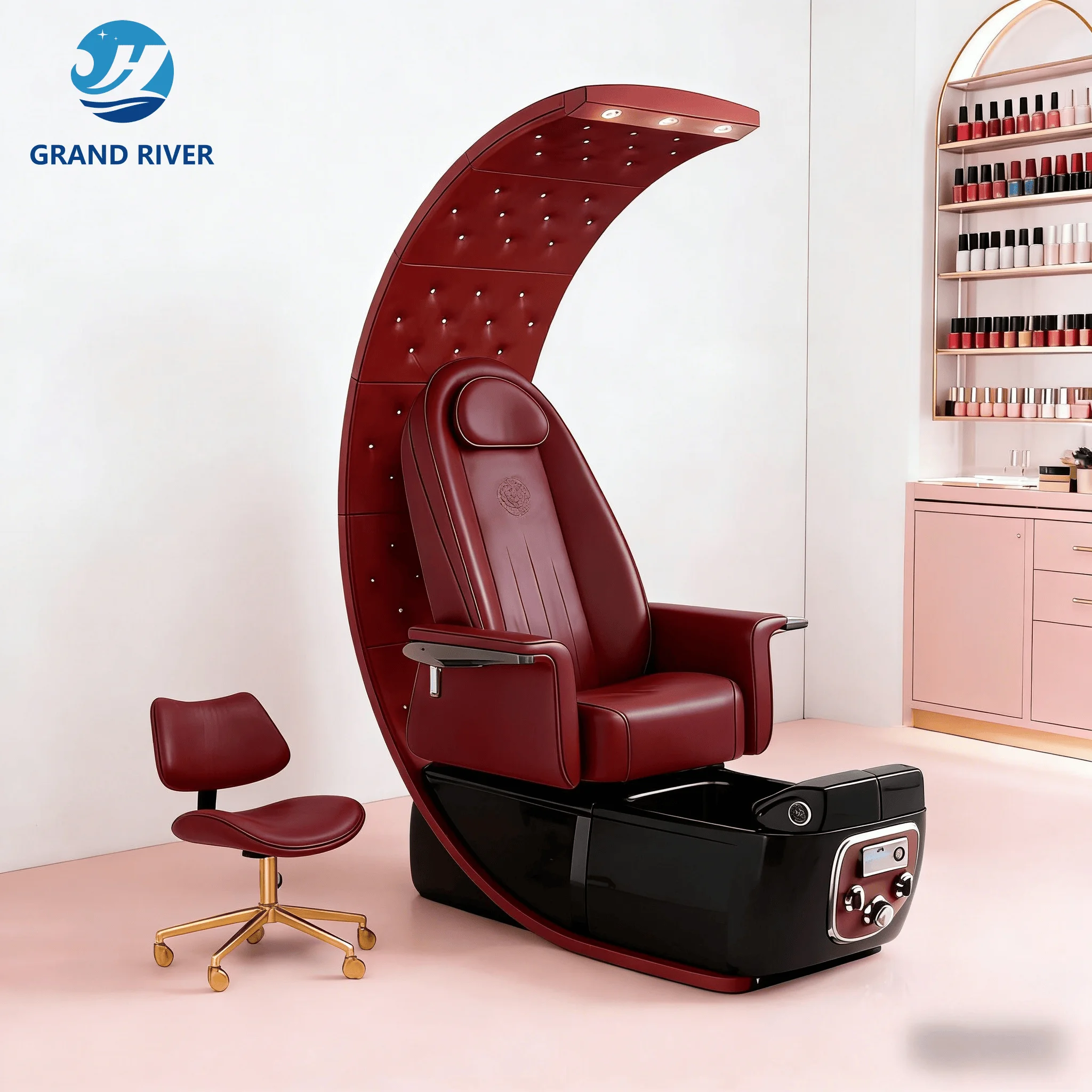 Wholesale Custom Spa Pedicure Chair Luxury Light Surfing Foot Massage Pedicure Chair For Salon Nail Spa Chair Pedicure Station