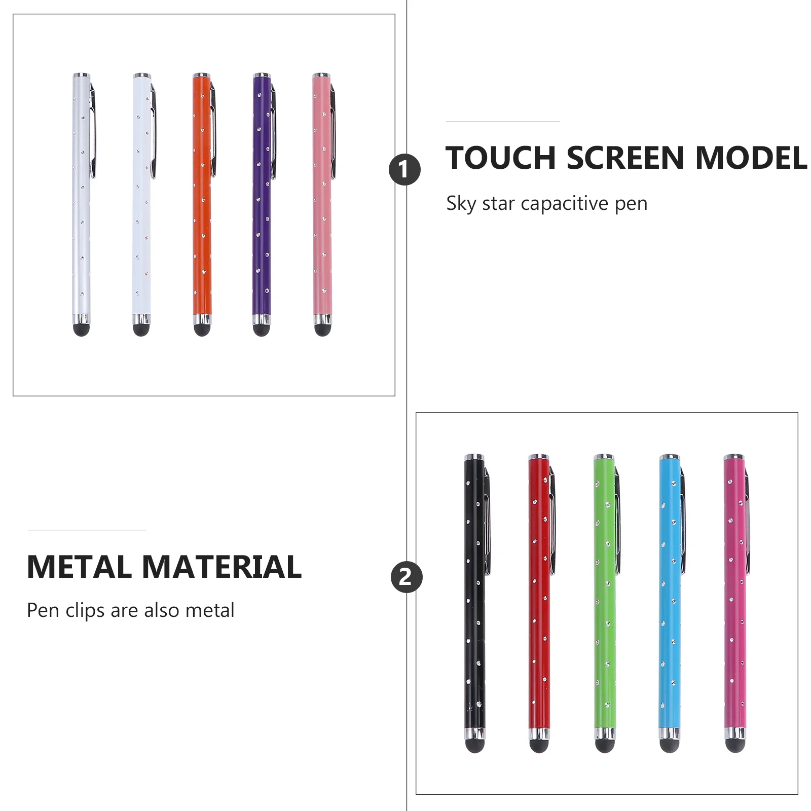 

10Pcs Metal Capacitive Touch Pen Stylus for Phone Tablet Smooth Writing Note Taking Drawing Portable