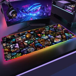 Dota 2 Backlit Mat Pad Mouse Mats400x900 Computer Desk RGB Mousepad XXL LED Gaming Accessories Mause Ped Pc Gamer Mice Keyboards