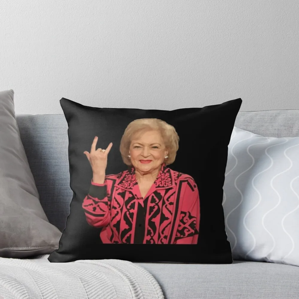

Betty White rock on Throw Pillow New year Christmas Pillow Covers Cusions Cover Pillow Decor