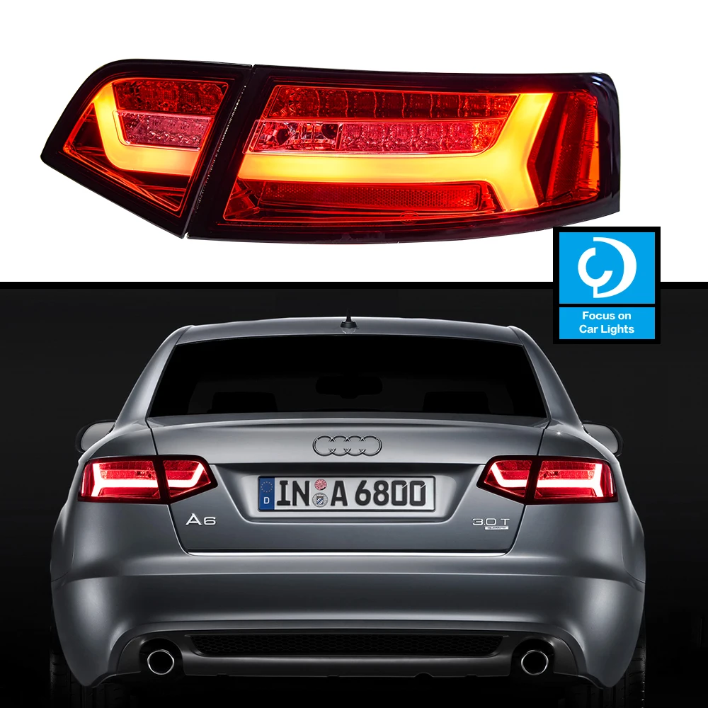 Części do stylizacji tylnych świateł do Audi A6 C6 Światło tylne 2008-2012 LED Tylna lampa LED DRL Montaż Modernizacja Auto Akcesoria