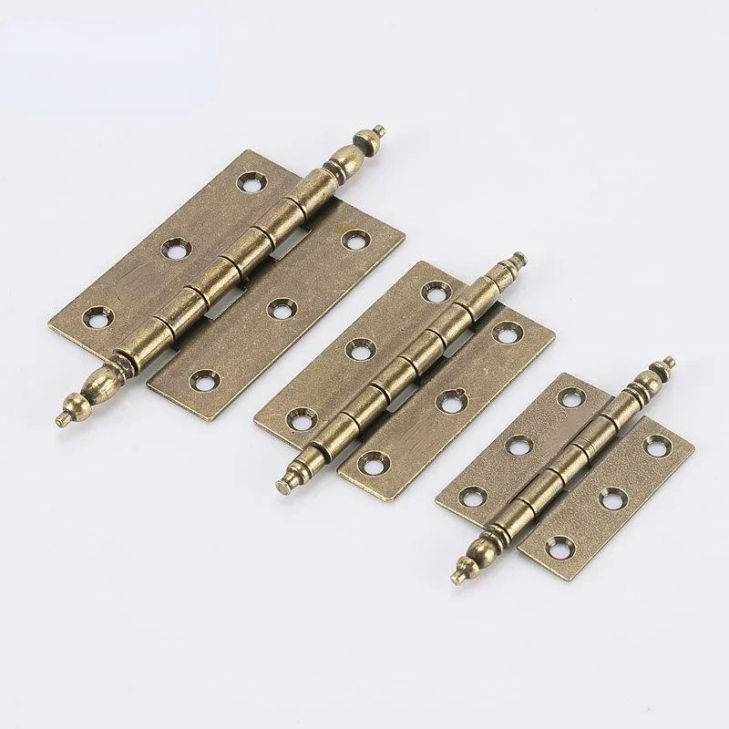 2pcs/set Crown Hinge 6 Holes 12 Screws Antique Bronze Iron Decor Door Cabinet Jewelry Gift Box Drawer Furniture Hardware