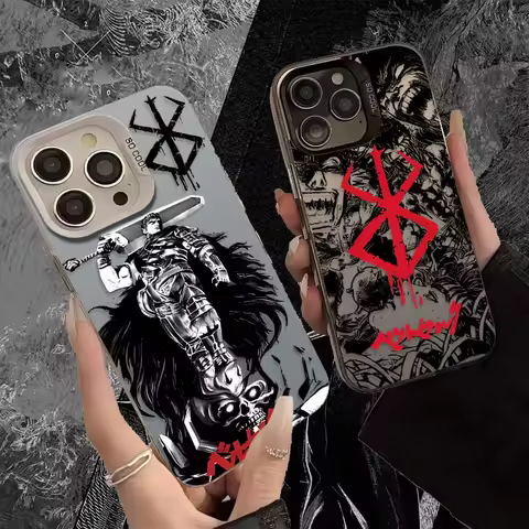 Comic Berserk Guts Plating Case for Xiaomi POCO X7 X6 X5 X3 NFC F7 Ultra F6 F5 Pro F4 F3 GT M5S C65 C75 M3 M4 M5S M6 Pro 4G 5G