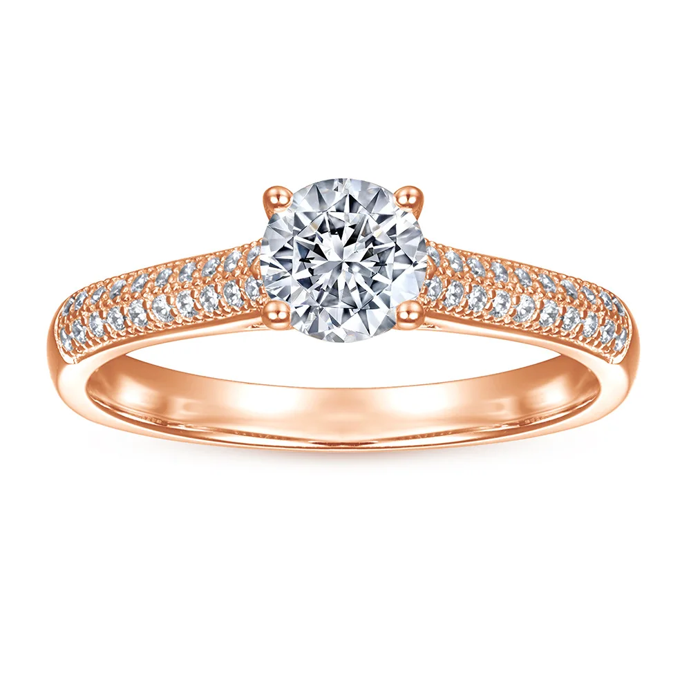 Fashion diamond set gemstone 18K gold PT950 platinum S925 silver 7-layer electroplated gold imitation gemstone ring