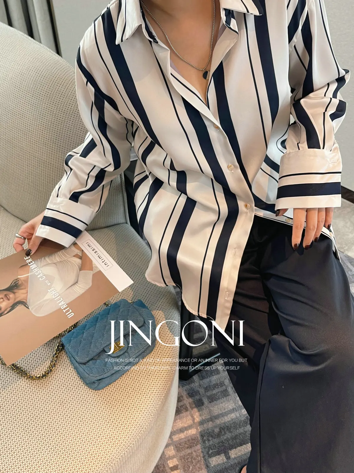 Striped Shirts Blouses Woman Clothing 2024 Autumn Fall Y2K Korean Fashion Style New Elegant Long Sleeve Top Oversize Crop Luxury