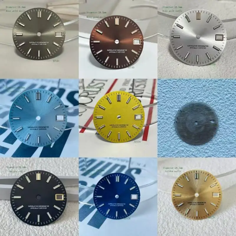 28,5 mm grün leuchtendes, heiß verkauftes blaues Datumsziffern-S-Logo-Zifferblatt. Geeignetes grünes