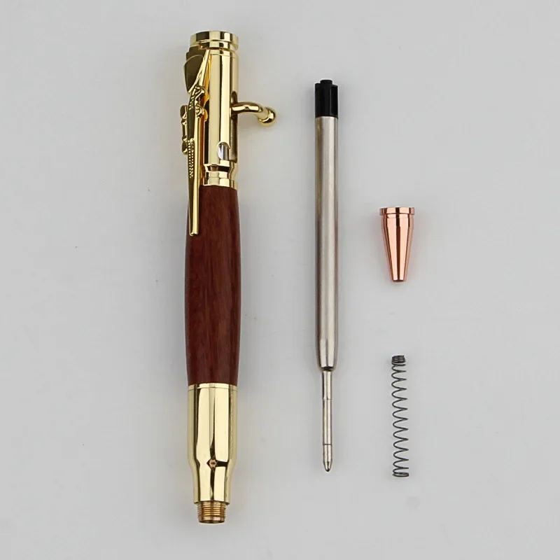 Professioneller Bolt Action-Kugelschreiber – 1 Stück langlebiger Metall-Holzstift, Geschenk für Reisen, Büro, Schule, Hochzeit – Detail 3