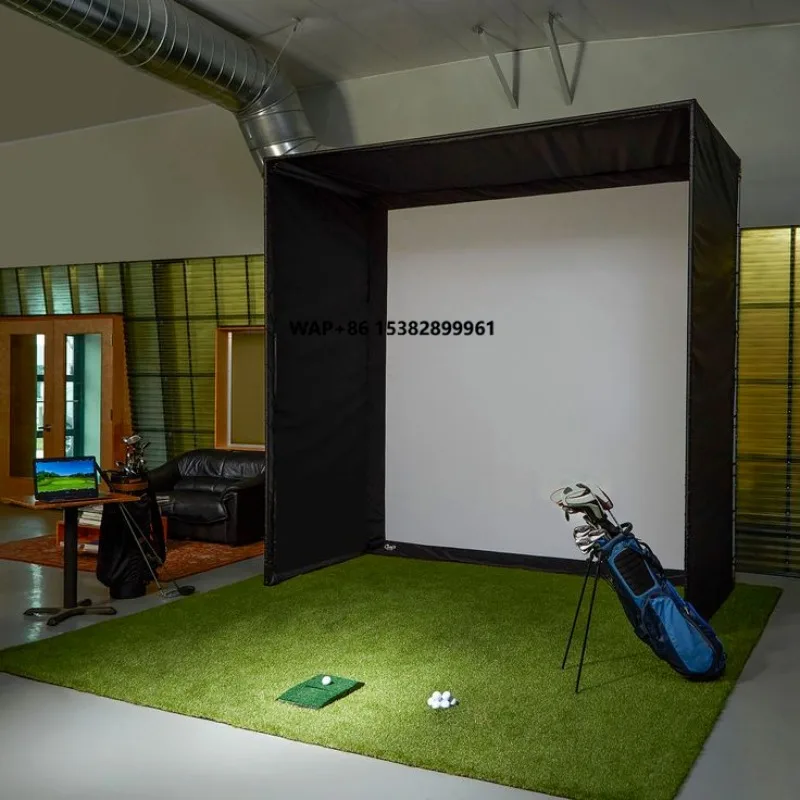 

Custom Size Golf Simulator Enclosure With Hitting Screen Indoor Golf Enclosure Frame Cage