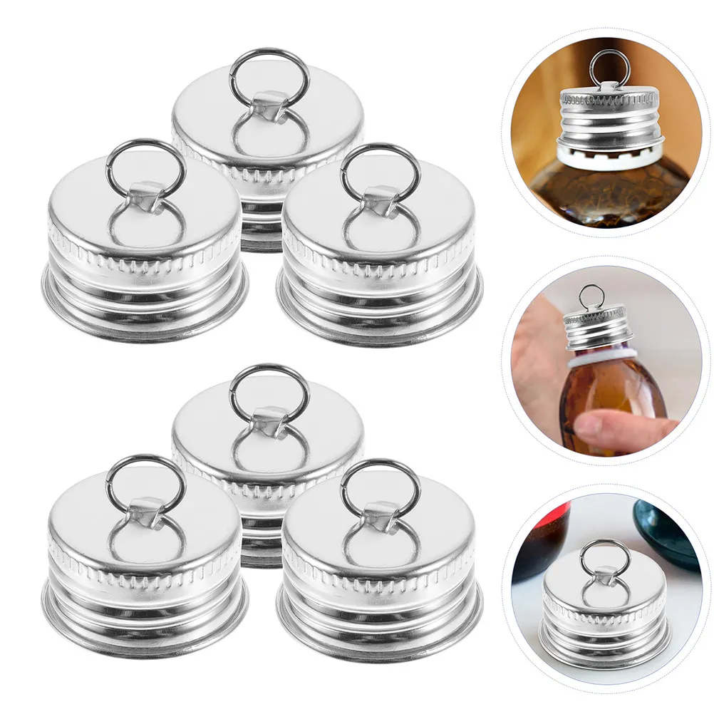 12Pcs Aluminum Screw Caps Electroplated Silver Secure Seal for Pet Cans Bottles Oral Liquid Jars Jar Lids Tumbler Covers