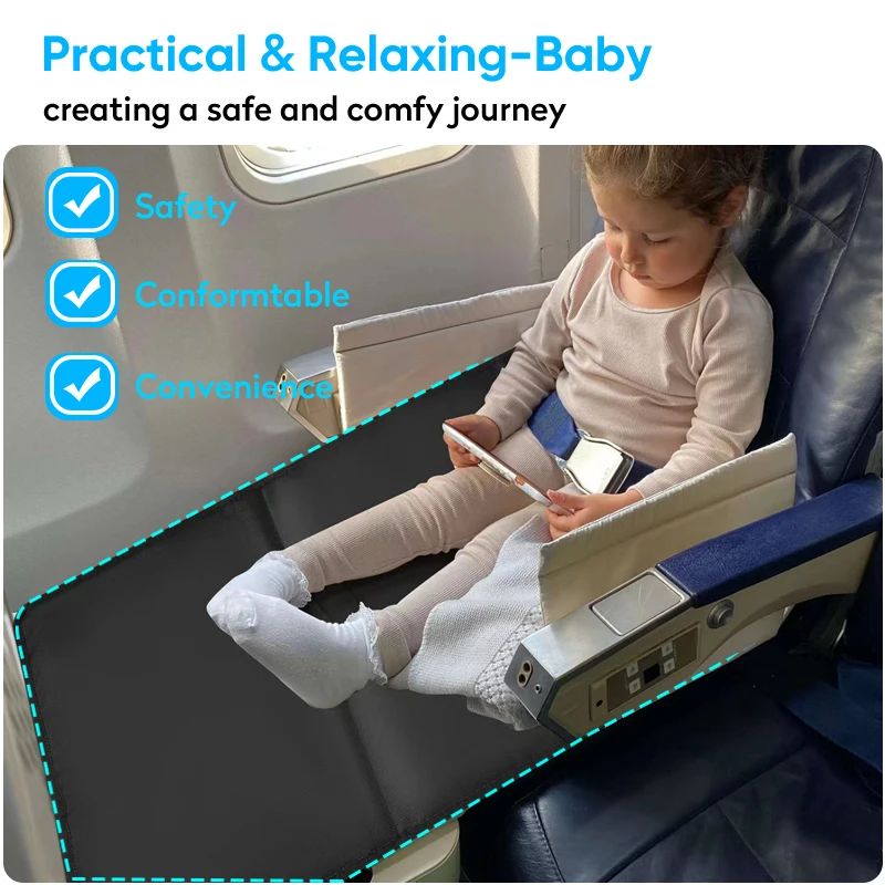 Kids Travel Airplane Bed Baby Pedals Bed Portable Travel Foot Rest Hammock Kids Bed Airplane Seat Extender Leg Rest For Kids