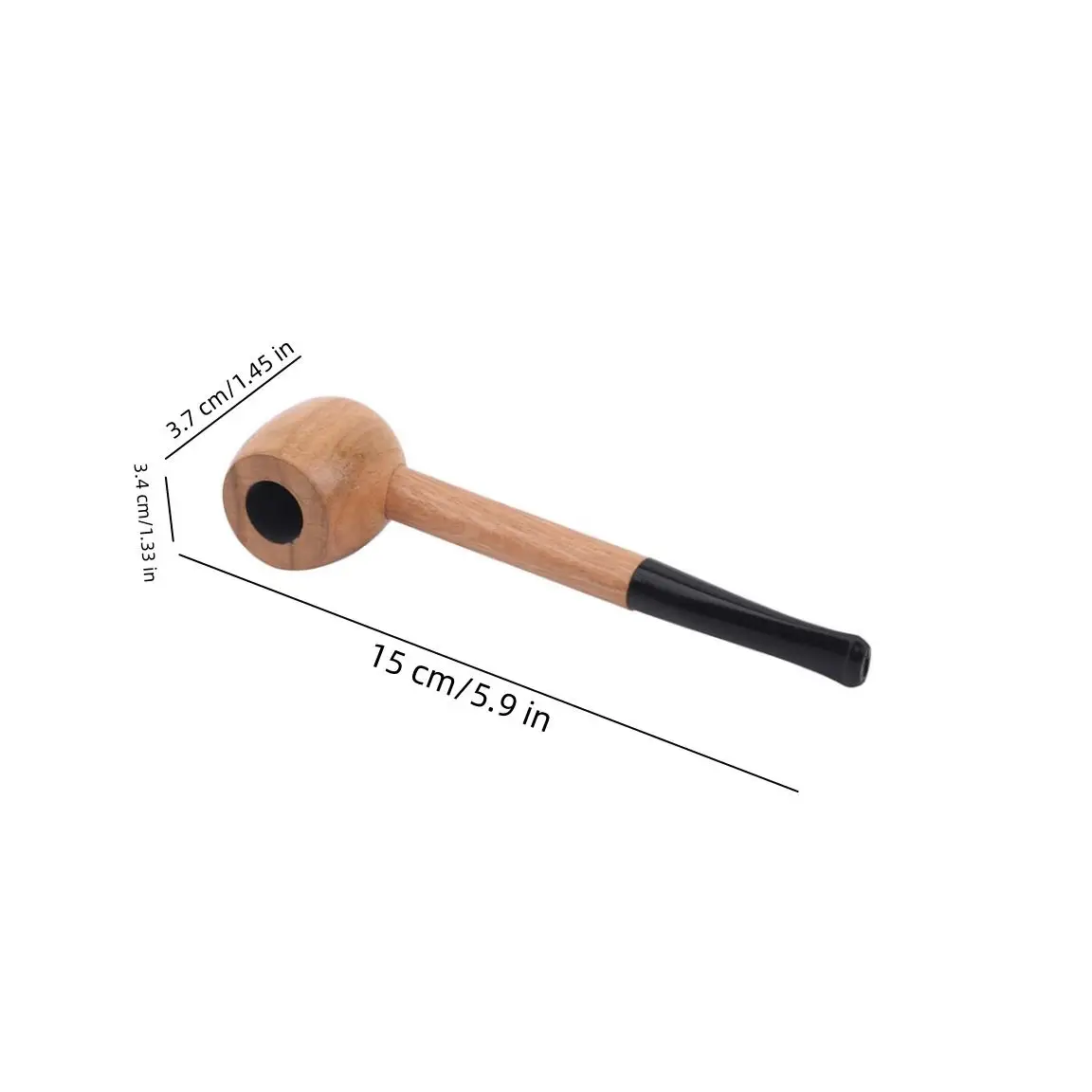 1pc Log Popeye Pipe Solid Wood Straight Large Round Bottom Filter Pipe Mini Small Pipe Portable Pipe