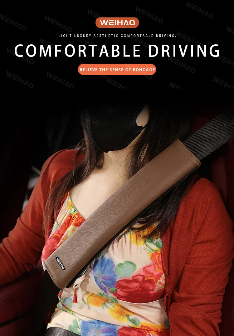 

WEIHAO Universal 50cm Extra Long car seat belt shoulder protector - Soft Comfort Extension for Driving-Car decoration