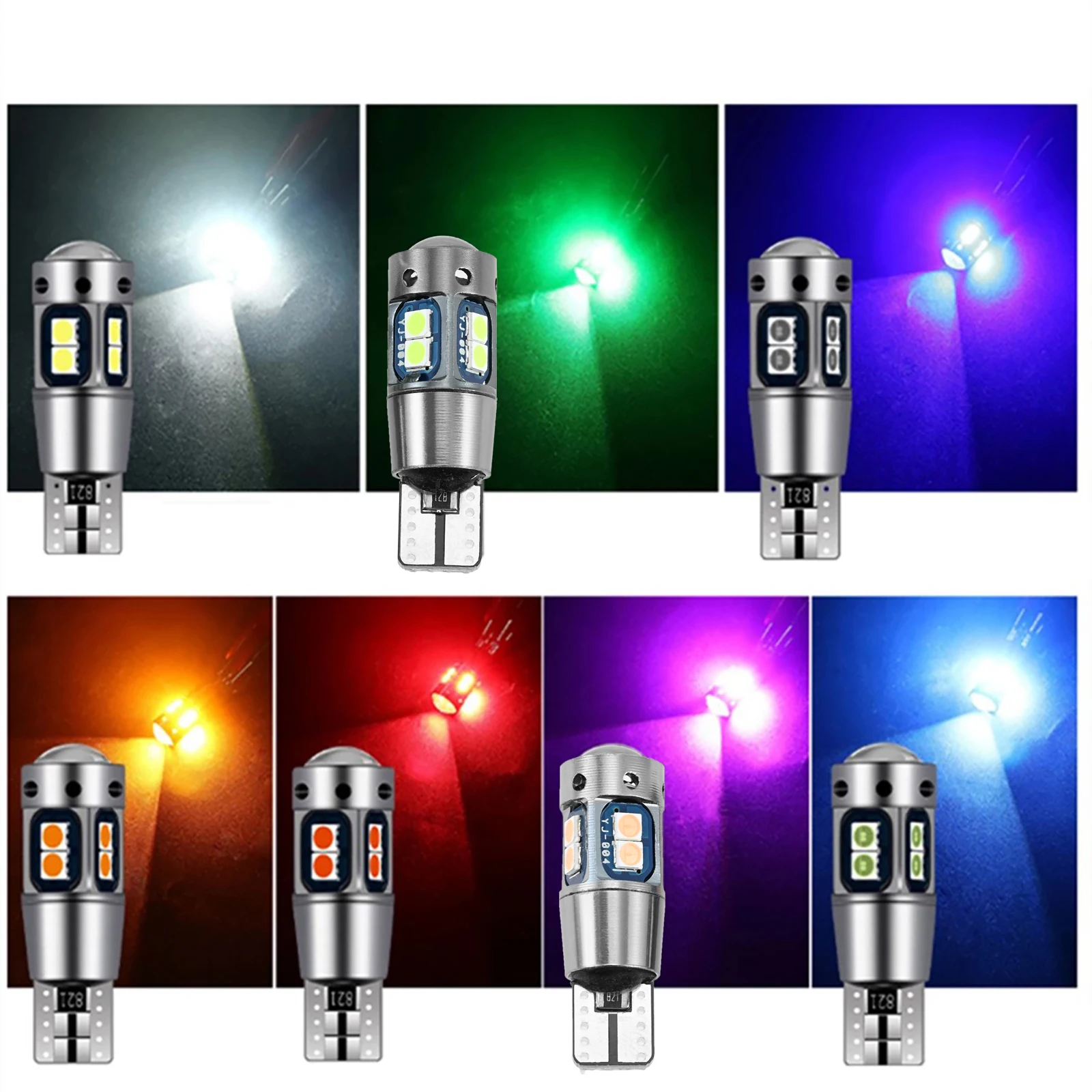 

2Pcs Super Brigh BA9S W5W T10 3030 10SMD Led Bulbs Tail Light 12V 0.2A Car Led Auto Lamp CANBUS NO Error Car Marker Parking Bulb