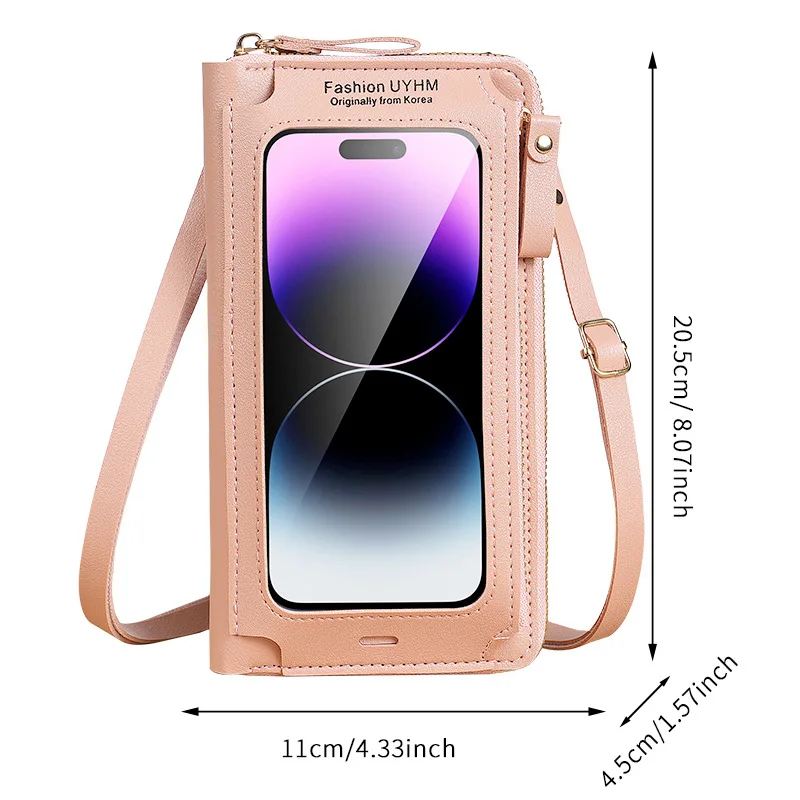 Girl Women Handbag Shoulder Leather Bags Straps Mobile Phone Big Card Holders Wallet Handbag Money Pockets Girls Small Mini Bags