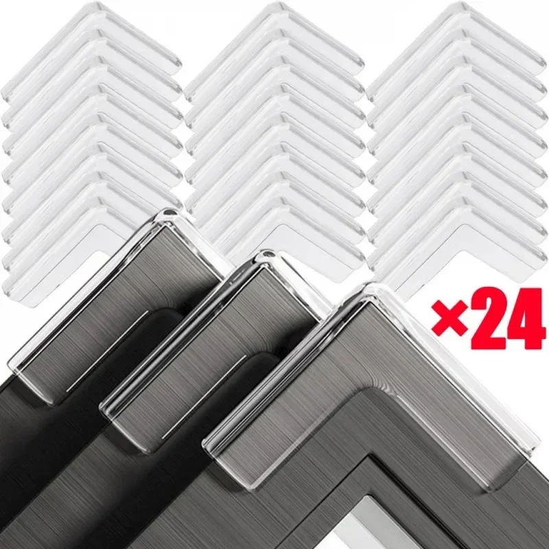 24PCS Transparent Anti Collision Angle Child Baby Safety Table Corner Edge Protection Cover Window Furniture Corner Crash Pads