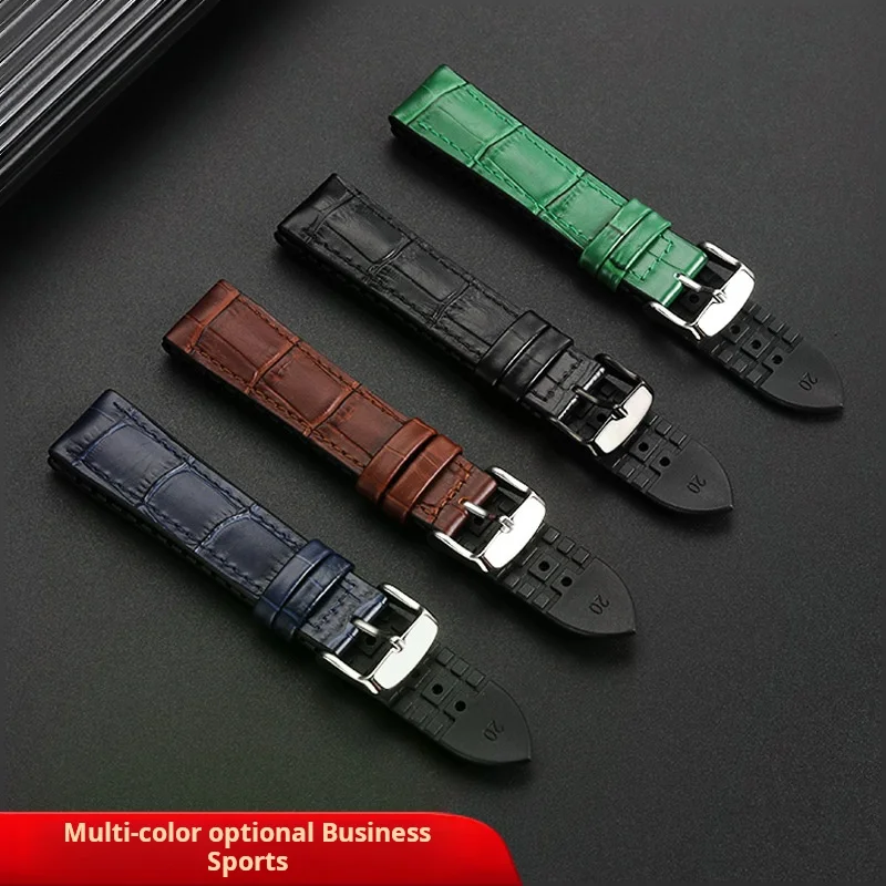 20mm 22mm For TAG Heuer Racing F1 Calera Aquaracer 300 Monaco men Watchband Genuine Cow leather crubber watch strap Accessories